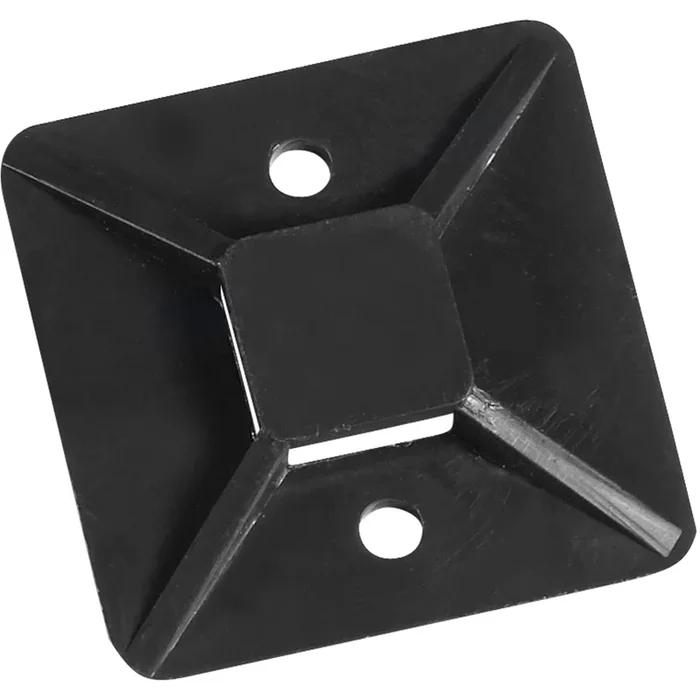 1 1/2 x 1 1/2 Black Cable Tie Mounts 100/Case