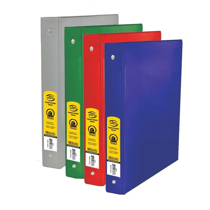 1″ Asst. Color 3- Ring Binder w/ 2-Pockets