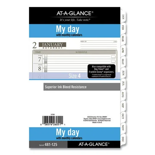 1-page-per-day Planner Refills, 8.5 X 5.5, White Sheets, 12-month (jan To Dec): 2024