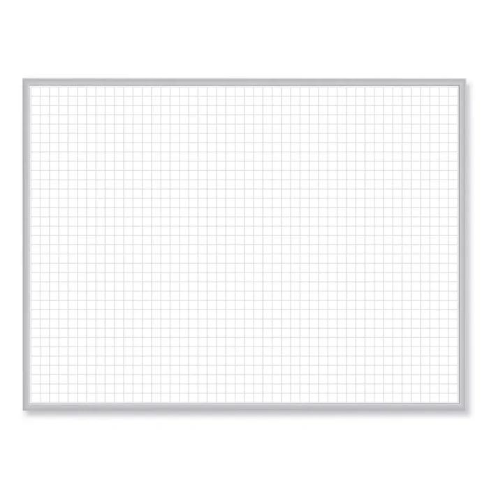 1 x 1 Grid Magnetic Whiteboard, 72.5 x 48.5, White/Gray Surface, Satin Aluminum Frame, Ships in 7-10 Business Days