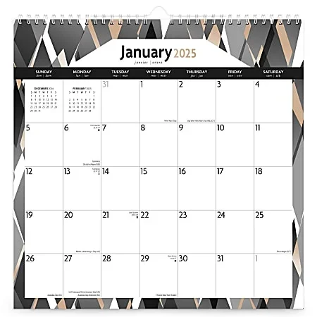 2025 BrownTrout Ebony and Ivory Monthly Square Wire-O Calendar, 12″ x 12″, Home and Garden, January to December 2025, 9781975478490