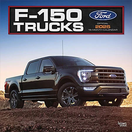 2025 BrownTrout Ford F150 Trucks OFFICIAL Monthly Plastic-Free Square Wall Calendar, 12″x12″, Cars and Trucks, January to December 2025, 9781975479725