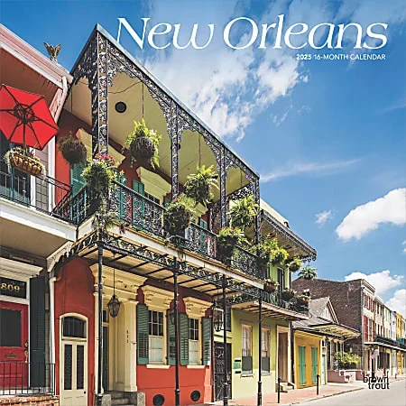 2025 BrownTrout New Orleans Monthly Plastic-Free Square Wall Calendar, 12″ x 12″, American Cities, January to December 2025, 9781975475413