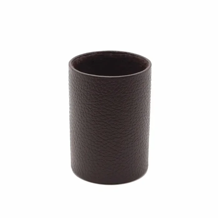 20S Design Round Pen Holder Cup Dark Brown