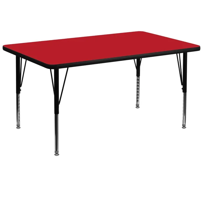 36”W x 72”L Rectangular HP Laminate Activity Table – Height Adjustable Short Legs