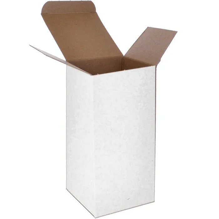 4 x 4 x 8 White 24pt 1-pc Chipboard Folding Carton 250/Case