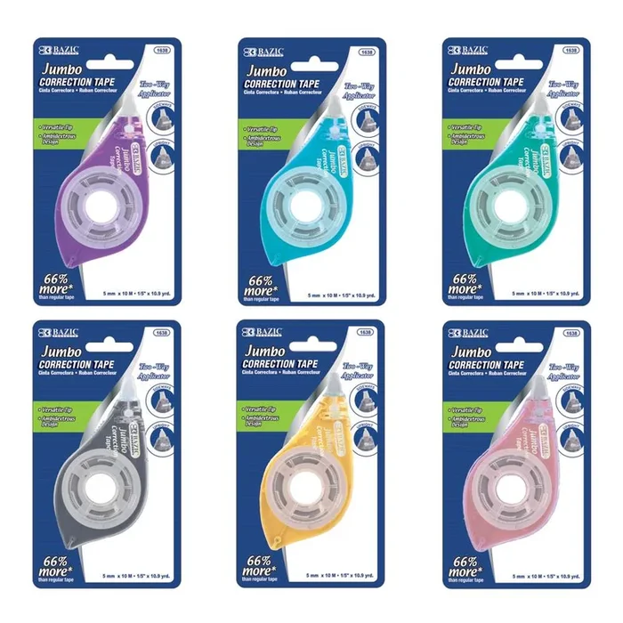 5 mm x 394″ Jumbo Correction Tape w/ Two Way Applicator