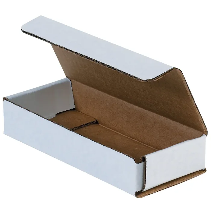 6 x 2 1/2 x 1 White Corrugated Mailers 50/Bundle