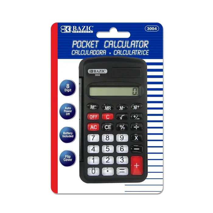 8-Digit Pocket Size Calculator w/ Flip Cover