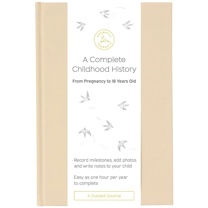 A Complete Childhood History: From Pregnancy to 18 Years Old (Sand Brown, Linen)