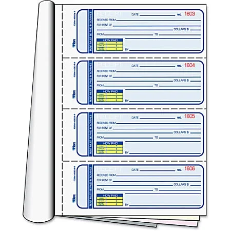 Adams Manifold Money Receipt Book, 2 Parts, 2-3/4″ x 7-1/4″