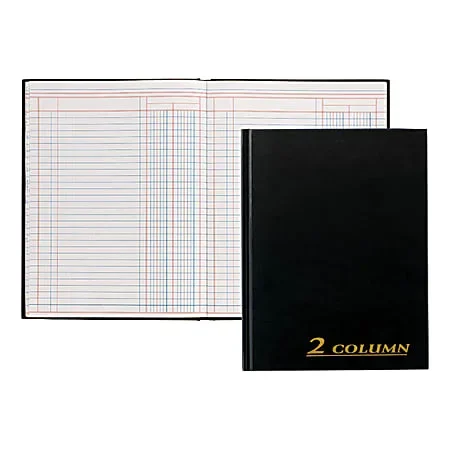 Adams® 2-Column Account Book, 9 1/4″ x 7″, Black