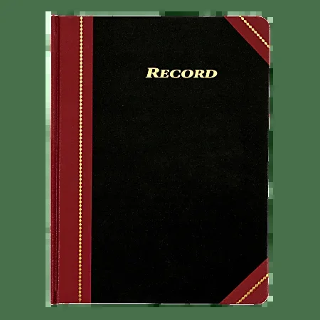 Adams® Record Ledger, 10 3/4″ x 8 1/4″, Black/Maroon