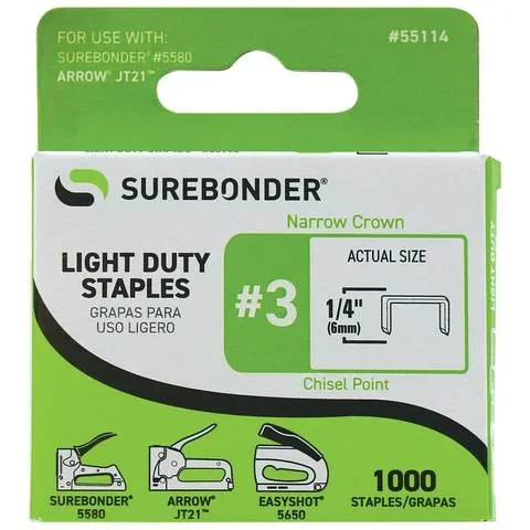 Agrafes légères Surebonder n° 3, 1 000 ct.