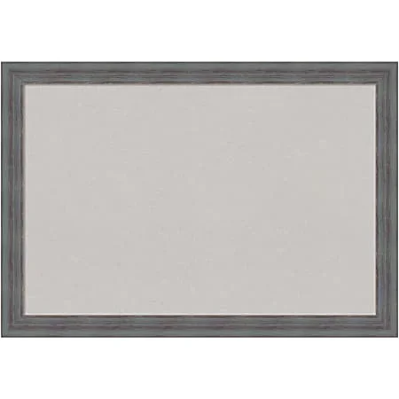 Amanti Art Dixie Non-Magnetic Cork Bulletin Board, 26″ x 18″, Gray, Blue Gray Wood Frame