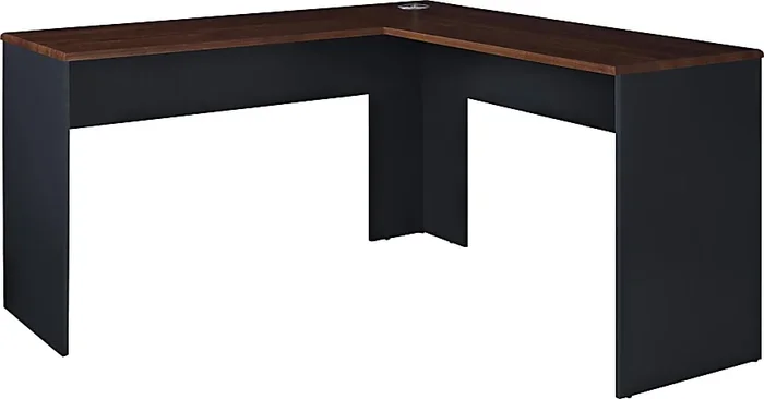 Ameriwood™ Home The Works 52″W L-Shaped Corner Desk, Cherry/Gray