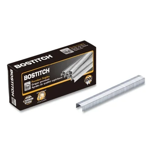 B8 Powercrown Premium Staples, 0.25″ Leg, 0.5″ Crown, Steel, 5,000-box