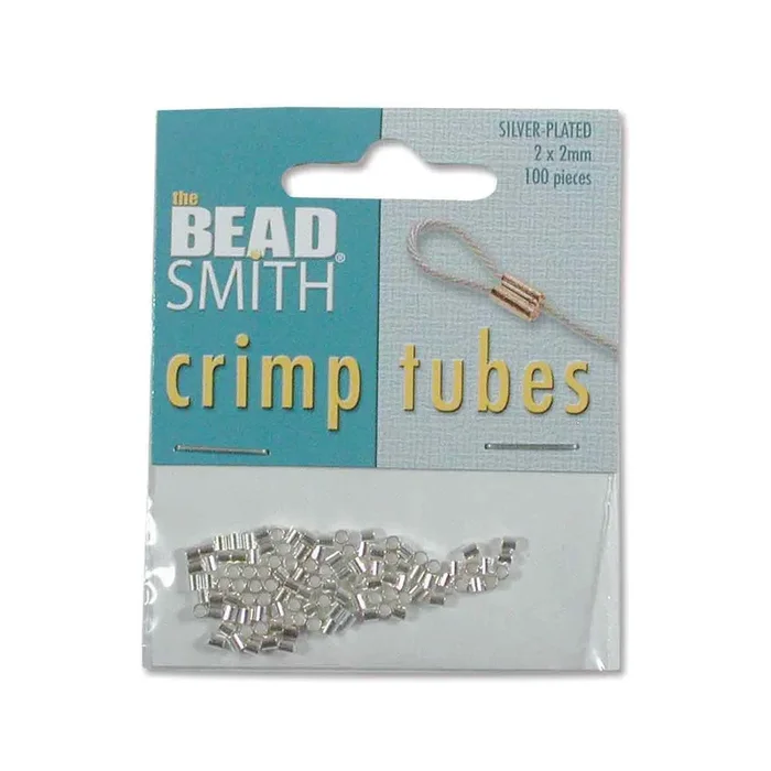 Beadsmith Crimp Tubes 2X2 mm – Silver Plated – 100 Pack