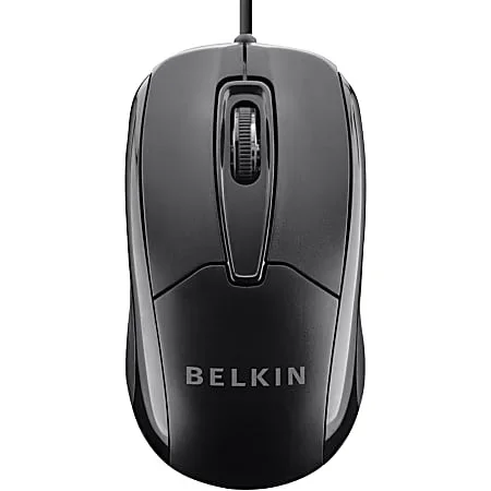 Belkin Wired USB Ergonomic Mouse – Optical – Cable – USB – 800 dpi – Scroll Wheel – 3 Button(s) – 1