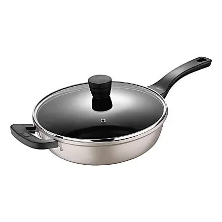 Bergner Covered Sauté Pan, 11″, 4 Qt, Champagne