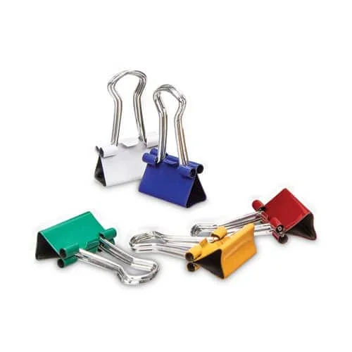 Binder Clips With Storage Tub, Mini, Assorted Colors, 60-pack