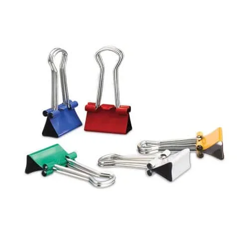 Binder Clips With Storage Tub, Small, Assorted Colors, 40-pack