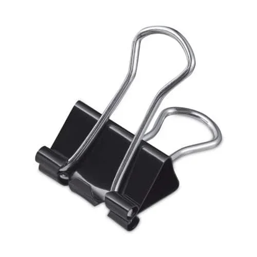 Binder Clips With Storage Tub, Small, Black-silver, 40-pack