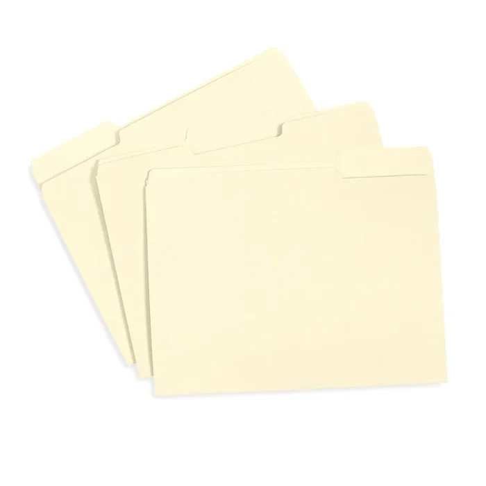 Blue Summit Supplies File Folders, Letter, 1/3 Tab, Manila, 100/Pack