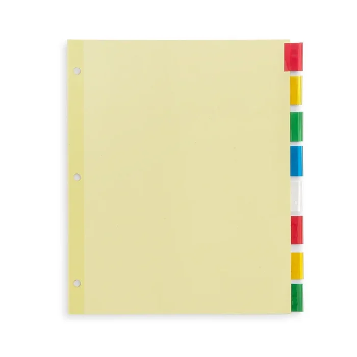Blue Summit Supplies Tabbed Binder Dividers, 8-Tab, Manila, 6 Sets for a total of 48 dividers