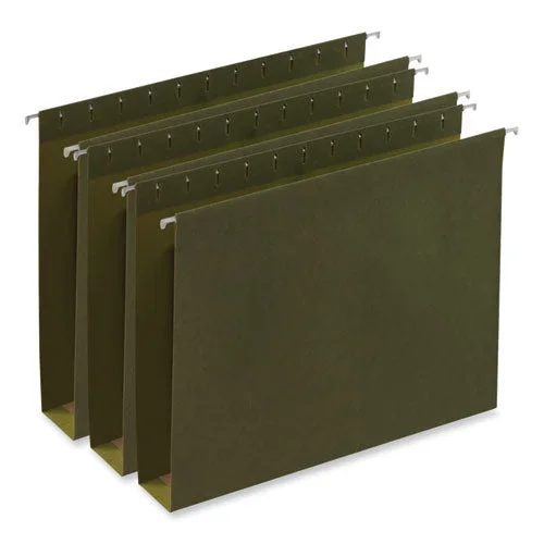 Box Bottom Hanging File Folders, 2″ Capacity, Letter Size, 1/5-cut Tabs, Standard Green, 25/box