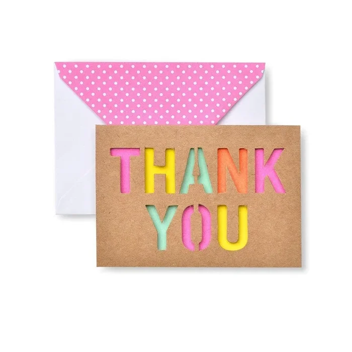 Bright Cut-Out & Polka Dot Thank You Cards