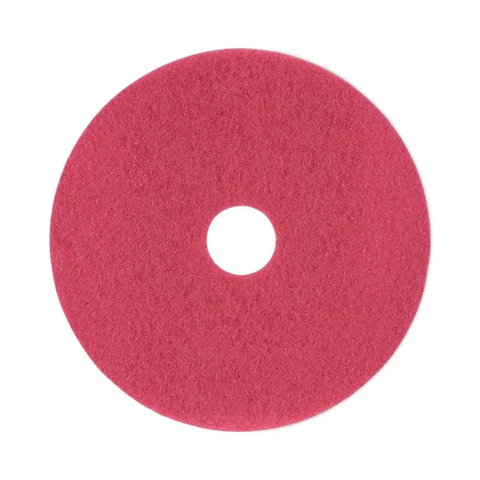 Buffing Floor Pads, 18″ Diameter, Red, 5/Carton