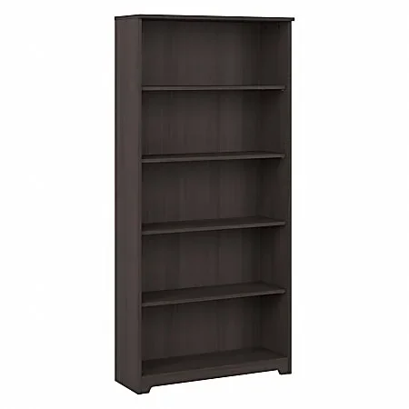 Bush Business Furniture Cabot 67″H 5-Shelf Bookcase, Heather Gray, Standard Delivery