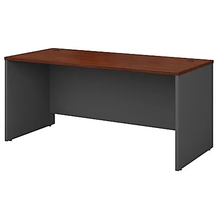 Bush Business Furniture Components Office Desk 66″W x 30″D, Hansen Cherry/Graphite Gray, Standard Delivery