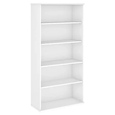 Bush Business Furniture Studio C 73″H 5-Shelf Bookcase, White, Standard Delivery