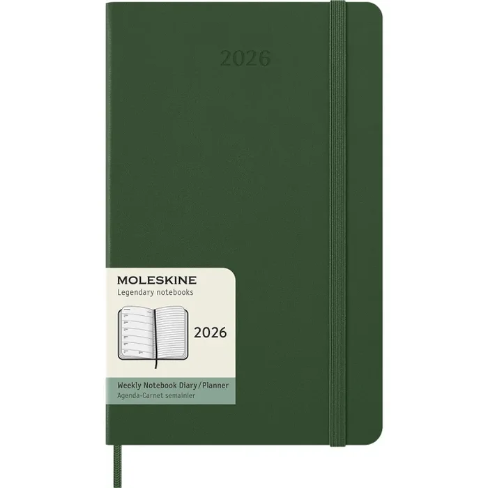Calendar 12M Weekly Notebook 2026 Hardcover Large Myrtle Green