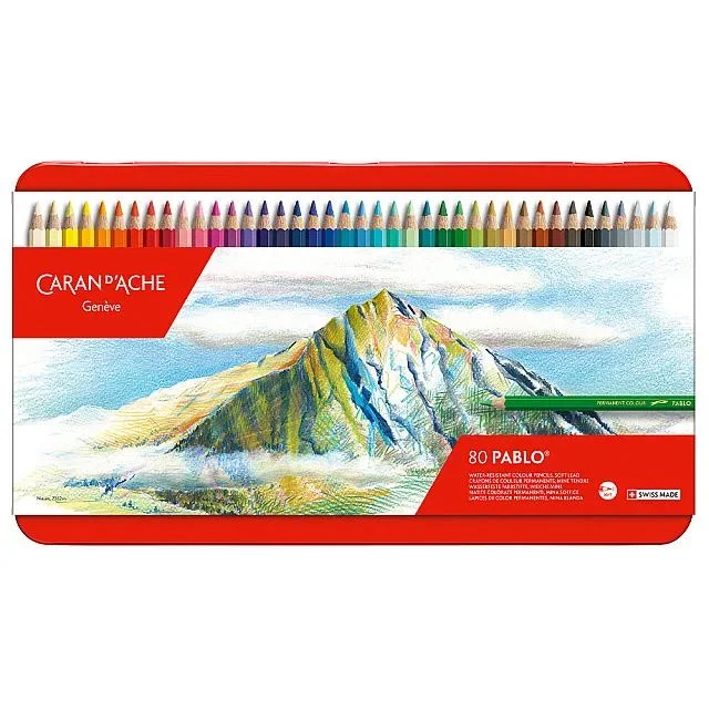 Caran d’Ache Pablo Artists Permanent Colour Pencil Assorted Tin of 80