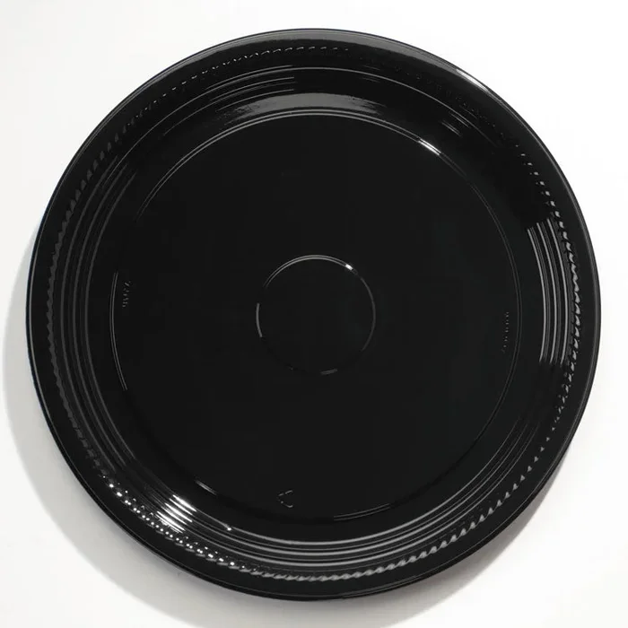 Caterline Casuals Thermoformed Platters, 16″ Diameter, Black, Plastic, 25/Carton