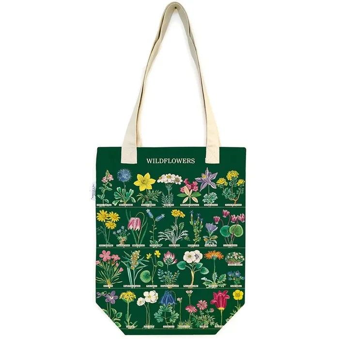 Cavallini & Co. Vintage Inspired Tote Bag – 13″ x 16″ (33 cm x 40.5 cm) – Wildflowers 2