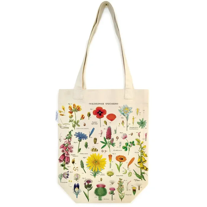 Cavallini & Co. Vintage Inspired Tote Bag – 13″ x 16″ (33 cm x 40.5 cm) – Wildflowers
