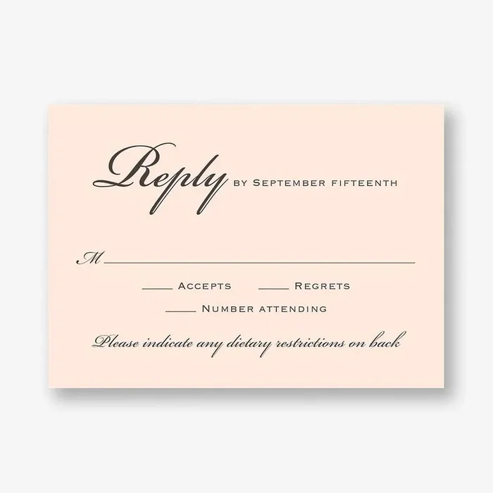 Chandelier Quinceañera Response Card