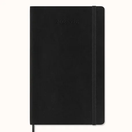 Classic Diary/Planner 2025/2026, Large18-Month, Weekly Notebook, Soft Cover, Black, Black