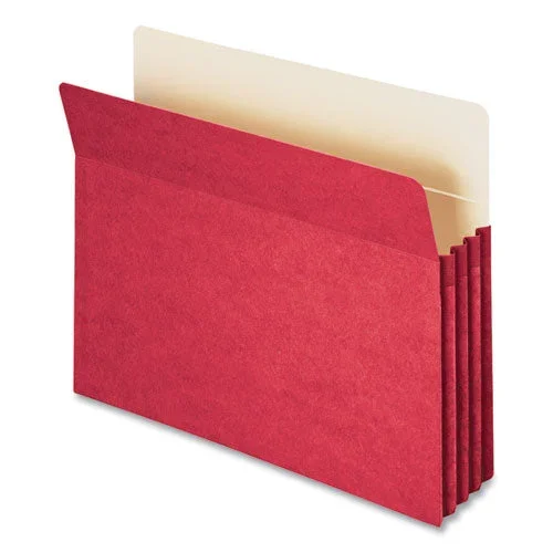 Colored File Pockets, 3.5″ Expansion, Letter Size, Red