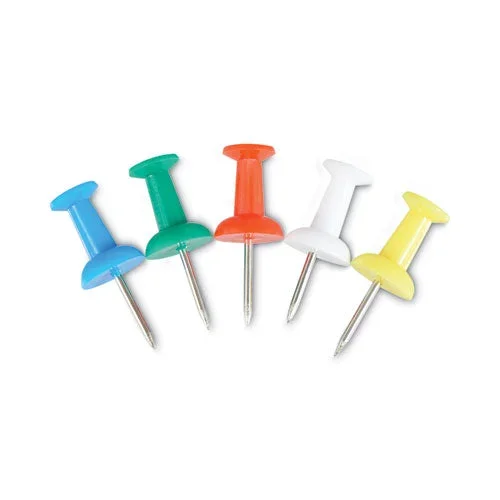 Colored Push Pins, Plastic, Assorted, 0.38″, 400/pack