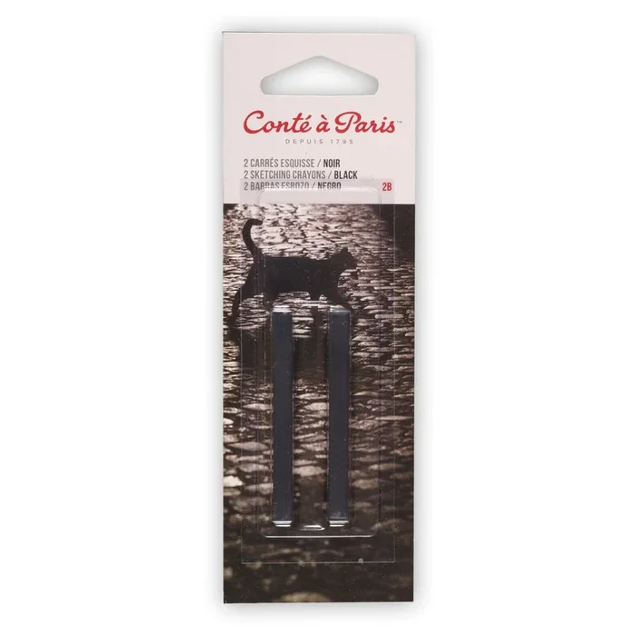 Conte Crayon 2 pack Black 2B #2460-2B