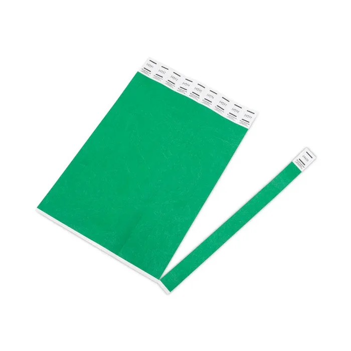 Crowd Management Wristbands, Sequentially Numbered, 9.75″ x 0.75″, Green, 500/Pack