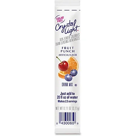 Crystal Light On-The-Go Fruit Punch Mix Sticks – 0.16 oz – 30 / Box