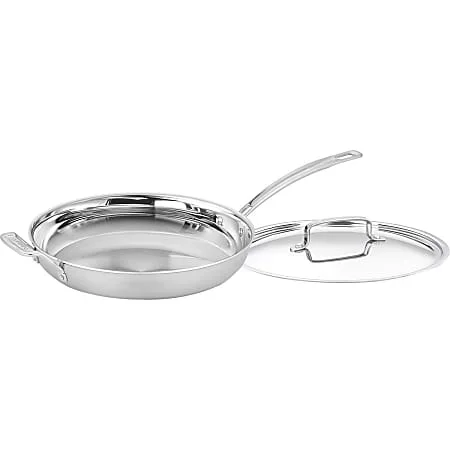 Cuisinart Skillet With Helper And Cover, 12″, Silver