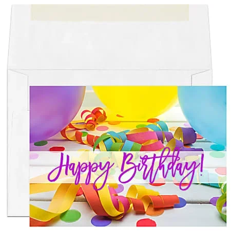 Custom Full-Color All Occasion Cards And Envelopes, 7″ x 5″, Birthday Party, Box Of 25 Cards