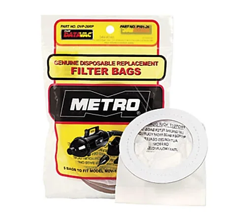 DataVac Metropolitan Vacuum Data Vac /1 Pro Replacement Bags, Pack Of 5